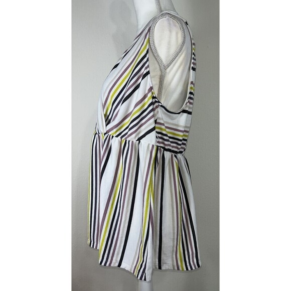 Torrid Plus Size Striped Sleeveless Babydoll Blouse Size 1X (14/16) - Picture 5 of 13